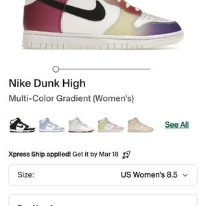 Nike Dunk High Gradient Sneakers with Black Swoosh